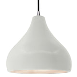 Ceramic Droplet 1 Light Pendant Large Carbon Matte White By Justice Design