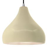 Ceramic Droplet 1 Light Pendant Large Carbon Vanilla Gloss By Justice Design