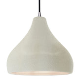 Ceramic Droplet 1 Light Pendant Large Carbon White Crackle By Justice Design
