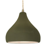 Ceramic Droplet 1 Light Pendant Small Matte Green By Justice Design