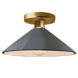 Ceramic Flare Semi Flush Gloss Gray By Justice Design