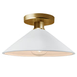 Ceramic Flare Semi Flush Gloss White By Justice Design