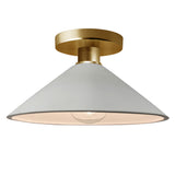 Ceramic Flare Semi Flush Matte White By Justice Design