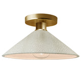 Ceramic Flare Semi Flush White Crackle By Justice Design