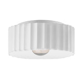 Ceramic Gear Flush Mount Large Gloss White By Justice Design