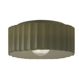 Ceramic Gear Flush Mount Large Matte Green By Justice Design