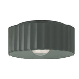 Ceramic Gear Flush Mount Large Pewter Green By Justice Design