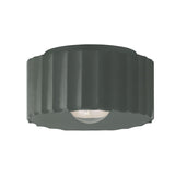 Ceramic Gear Flush Mount Medium Pewter Green By Justice Design