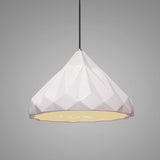 Ceramic Geometric Pendant Matte White Brushed Nickel By Justice