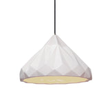 Ceramic Geometric Pendant Matte White Brushed Nickel By Justice