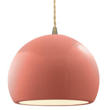 Ceramic Globe 1 Light Pendant Large Gloss Blush By Justice Design