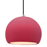 Ceramic Globe 1 Light Pendant Medium Cerise By Justice Design