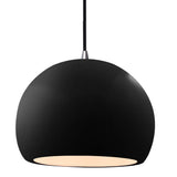 Ceramic Globe 1 Light Pendant Medium Gloss Black By Justice Design