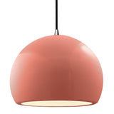 Ceramic Globe 1 Light Pendant Medium Gloss Blush By Justice Design