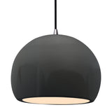 Ceramic Globe 1 Light Pendant Medium Gloss Gray By Justice Design