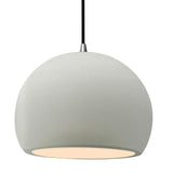 Ceramic Globe 1 Light Pendant Medium Matte White By Justice Design