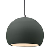 Ceramic Globe 1 Light Pendant Medium Pewter Green By Justice Design