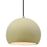 Ceramic Globe 1 Light Pendant Medium Vanilla Gloss By Justice Design