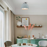 Ceramic Globe Semi Flush Medium Bisque By Justice Design Lifestyle View