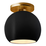 Ceramic Globe Semi Flush Medium Carbon Matte Black By Justice Design
