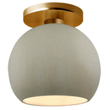 Ceramic Globe Semi Flush Medium Celadon Green Crackle By Justice Design