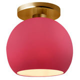 Ceramic Globe Semi Flush Medium Cerise By Justice Design