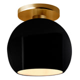 Ceramic Globe Semi Flush Medium Gloss Black By Justice Design
