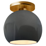 Ceramic Globe Semi Flush Medium Gloss Gray By Justice Design