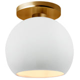 Ceramic Globe Semi Flush Medium Gloss White By Justice Design