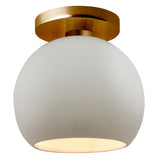 Ceramic Globe Semi Flush Medium Matte White By Justice Design