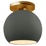 Ceramic Globe Semi Flush Medium Pewter Green By Justice Design
