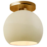 Ceramic Globe Semi Flush Medium Vanilla Gloss By Justice Design