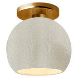 Ceramic Globe Semi Flush Medium White Crackle By Justice Design