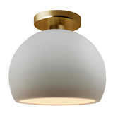 Ceramic Globe Semi Flush Small Bisque By Justice Design