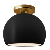 Ceramic Globe Semi Flush Small Carbon Matte Black By Justice Design