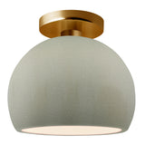 Ceramic Globe Semi Flush Small Celadon Green Crackle By Justice Design