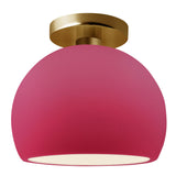 Ceramic Globe Semi Flush Small Cerise By Justice Design