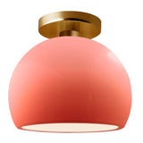 Ceramic Globe Semi Flush Small Gloss Blush By Justice Design