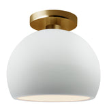 Ceramic Globe Semi Flush Small Gloss White By Justice Design