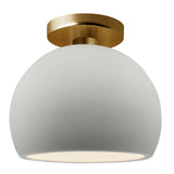 Ceramic Globe Semi Flush Small Matte White By Justice Design
