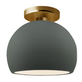 Ceramic Globe Semi Flush Small Pewter Green By Justice Design