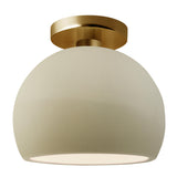 Ceramic Globe Semi Flush Small Vanilla Gloss By Justice Design
