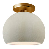 Ceramic Globe Semi Flush Small White Crackle By Justice Design