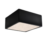 Ceramic LED Short Square Flushmount Carbon Matte Black By Justice