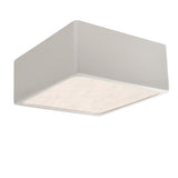 Ceramic LED Short Square Flushmount Matte White By Justice