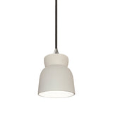 Ceramic Large Hourglass Pendant Bisque Brushed Nickel By Justice