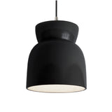 Ceramic Large Hourglass Pendant Glass Black Brushed Nickel By Justice