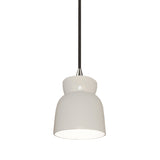 Ceramic Large Hourglass Pendant Gloss White Brushed Nickel By Justice