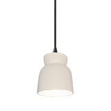 Ceramic Large Hourglass Pendant Matte White Black By Justice