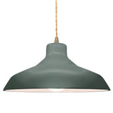 Ceramic Loft 1 Light Pendant Large Pewter Green By Justice Design